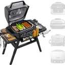 Portable Outdoor Grill Stand with Adjustable Leg for Ninja Woodfire OG900 OG700 OG800 Grill Stand Ninja Woodfire 8-in-1 OO101 Outdoor Pizza Oven Table Grill Cart