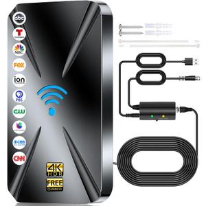 2026 TV Antenna Indoor, Long Range Digital Antenna for Smart TV Indoor, HDTV Antenna for Local Channels with Upgraded Amplifier, Outdoor Antenna Support 8K 4K 1080p All TVs -38FT Coax Cable