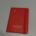 Stouchi AirTag Passport Holder, Simple Passport Holder with Airtag Slot, RFID Passport Wallet Cover for Women, Family Leather Passport Protector Case, AntiLost Travel Accessories, Red