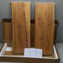 Fun Memories Floating Shelves, 24 Inch Set of 2, Rustic Solid Elm Wood Wall Storage, Mounted Display Shelving with Invisible Heavy-Duty Metal Bracket, Natural