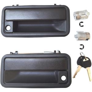 Metal Exterior Door Handles w/Lock Cylinders for 1988-1994 Chevy C1500 C2500 C3500 HD K1500 K2500 K350 Tahoe Suburban GMC Yukon, Front Left & Right Replaces 15742229 15742230