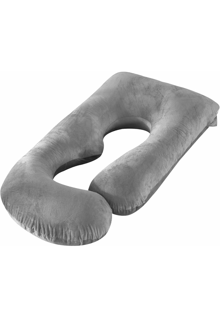 Body Pillow for Sleeping Large U-Shape Soft Full Body Pillow with Washable Cover Adults Side Sleeper Pillow for Legs, Lower Back, Head, Neck, Shoulder Support (Grey)