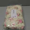 Givurao 3Pcs Cotton Quilted Makeup Bag for Women Girls, Large Floral Cosmetic Bag Set Cute Makeup Brushes Aesthetic Accessories Storage Bag Pink Flower Travel Toiletry Bag Organizer