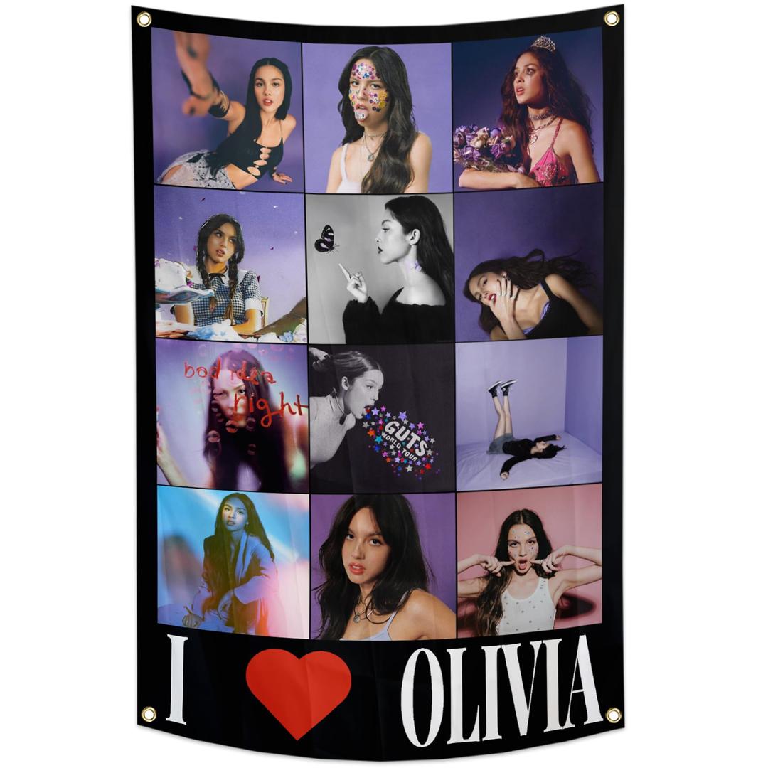 Generic Olivia Music Flags 2X3 Feet Rodrigo Funny Flag with 4 Brass Grommets for Bedroom Bar Living Room College Dorm Girl Bedroom Yard Decor Generic Olivia Music Flags 2X3 Feet Rodrigo Funny Flag with 4 Brass Grommets for Bedroom Bar Living Room College Dorm Girl Bedroom Yard Decor