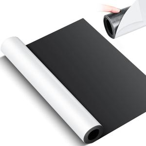 Relaxweex 8 Inch x 5 ft x 30mil Extra Large Adhesive Magnetic Sheet Roll Not Printable Adhesive Backing Cut and Customize Flexible Sheets Blank White Surface Magnetic Sign for Craft Photo Craft Office
