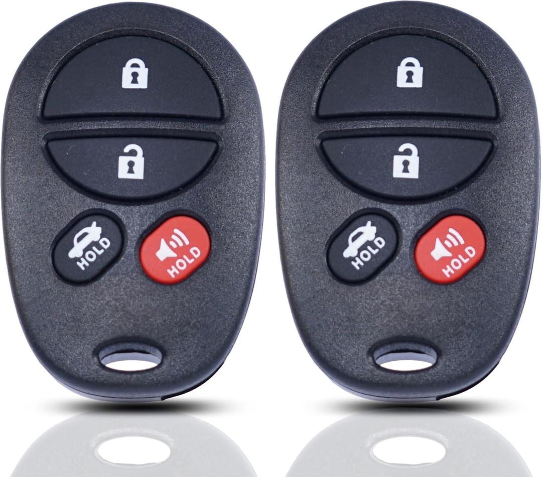 MechanMagic Key Fob Replacement Fits for Toyota Avalon Solara 2004 2005 2006 2007 2008 Keyless Entry Remote Control (GQ43VT20T 4-Btn) PN:89742-07020 89742-AA040 (Set of 2)