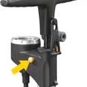 Topeak JoeBlow Sprint Bike Pump TwinHead High-Pressure Floor Pump for Road, MTB & Gravel Bikes, 160 Psi / 11 Bar Capacity, Satin Aluminum Barrel, Top-Mounted Gauge & Air Release Button