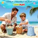 Jumbo Beach Sand Toys Buckets for Kids Adults, Large Castle Bucket Pails Beach Gear Accessories 7" Pails for Sandbox Water Pool Gardening Tool Toy Environmentally ABS Durable Gift Set Bundle Gift