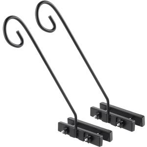 HOMIEE 2 Pack Heavy Duty Deck Hook, Metal Fence Deck Hook Rail Holds for Hanging Bird Feeders, Planters, Suet Baskets, Lanterns, Wind Chimes (A)
