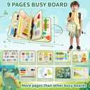 Aurasys Toddler Busy Board - Montessori Busy Book Travel Toys Sensory Board Educational Activity Book for Learning Fine Motor Skills, Gifts for Girls Boys Toddler