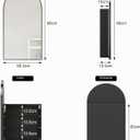 Mepplzian Mirror Cabinet Arch Bathroom Cabinet 50 x 12 x 90 cm Black With mirror, hanging, three glass shelves, for modern bathrooms