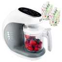 EVLA'S Baby Food Maker, Steamer, Blender, Baby Food Processor for Healthy Homemade Baby Food in Minutes, Touch Screen with 6 Reusable Food Pouches, Baby Registry Essential, White