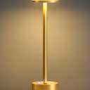 PUSU Table Lamps with Touch Control,Cordless Battery Operated Led Desk Lamp,3-Level Brightness Portable Table Lamp,for Living Room Office Bedroom Dormitory Restaurant Camping. (Gold)