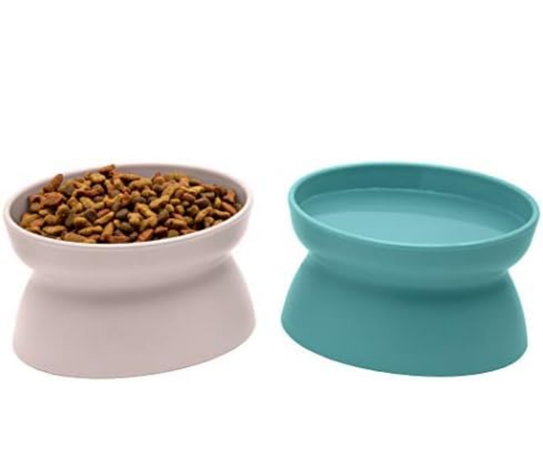 Kitty City Raised Cat Bowls, Small Bowl 2pk (Pastel) (Pack of 8)