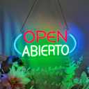 Abierto Neon Sign for Wall Decor,Open Neon Sign Decoration,Open Sign for Business Shop,Pub Bar,Restaurant,Coffee LED Sign,Cute Letter for Salon Stores,Hotel Wall,Gift,SIGNVIA,Size:35 * 16cm