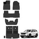 Auxko All Weather Floor Mats Cargo Mat with Backrest Mat for 2023-2025 Honda Pilot TPE Liners Accessories Guard Odorless Anti-Slip Floor Liners & Trunk Liner with Back Seat Protectors for Honda Pilot