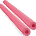 Hanaive 2 Pack Pool Noodles 52 Inch Foam Pool Swim Noodles Hollow Foam Noodle for Christmas Decoration Swimming Floats DIY Floating Craft Projects(Pink), 52 inches x 2.5 inches x 1 inch