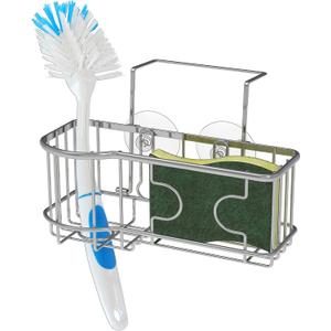 Simple Houseware Kitchen Sink Caddy Organizer for Brush Sponge Holder, Chrome