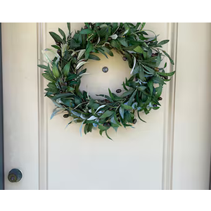 Olive Wreath, Realistic Faux Greenery, Farmhouse Front Door Decor