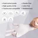 LANON Food Safe White Disposable Nitrile Gloves, Latex-Free, Powder-Free, Textured Fingertips, Cooking, Cleaning, Medium (Medium (Pack of 100))