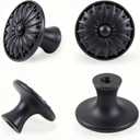 10 Pack Black Knobs for Cabinet Drawers Dresser, Vintage Solid Hardware, Matte Antique Round Knobs for Bedroom Bathroom Farmhouse Cabinets