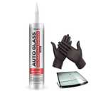 Polyurethane Windshield Adhesive Fast Curing Auto Glass Glue with High Bond Strength, Black Windshield Sealant for Vehicle & RV Window Seal, Urethane Adhesive with Gloves, OEM Quality, 10.5 fl oz