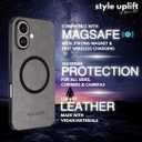 3 x SU - iPhone 16 Plus Premium Gray Suede Magnetic Case - SU.Shield Slim & Protective Design, Compatible with MagSafe, Wireless Charging Suede Case for iPhone 16 Plus (6.7") (Dark Grey (Suede))