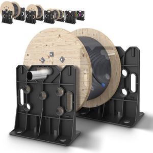 Wire Spool Rack, Multi-Purpose Wire Dispenser, Cable management rack for organizing cables, 34" Diameter 17" Tall, 15.87" Wide, 330-pound weight capacity (Black, 1 Pair)