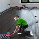 Air-Powered Hockey with Springy Boundaries  Rebounding Air Puck, 2 Mini Goals & Elastic Rope for Unpredictable Fun, Indoor Game for Kids & Families