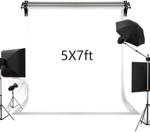 Kate 5ft×7ft Solid White Backdrop Portrait Background for Photography Studio Children and Headshots Background for Photography Video and Television