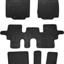 Car Floor Mats Custom Fit for 2014-2020 Infiniti QX60/2013-2020 Nissan Pathfinder/2013 Infiniti JX35 7 Passenger Black Rubber All Weather Protection Auto Floor Liners Heavy Duty Odorless