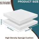 Frienda 2 Pack 2" x 24" x 24" Upholstery High Density Foam Cushion Replacement Square Cut to Size Foam Couch for Chair Couches Padding Shipping Packing DIY Cosplay Projects(White)