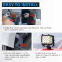 YZONA A-Pillar Hood Hinges Ditch Light Bracket Compatible with 2022 Toyota Tundra, Lighting Mount Brackets for Auxiliary Off Road LED Work Pod Light (2PCS, Black)
