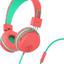 JLab JBuddies Studio On-Ear Kids Wired Headphones, Toddler Headphones, Kid Safe, Studio Volume Safe, Volume Limiter, Folding, Adjustable, Noise Isolation, with Mic (Peach)