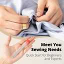 37 Pcs Big Eye Steel Sewing Needles Kit - Stainless Steel Needles for Hand Sewing Kit with Thread Ripper, Needle Threaders, Threads and Thimbles