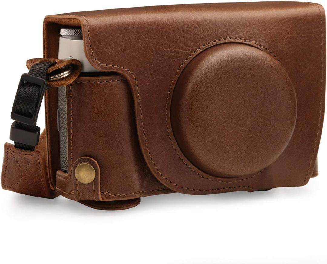 MegaGear MG1893 Ever Ready Genuine Leather Camera Case Compatible with Fujifilm X100V - Brown (One Size)