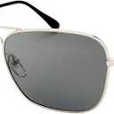 The Fresh Classic Retro Metal Frame Polarized Sunglasses Rectangular Sun Glasses (2-silver)