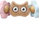 Baby Bouncer Toy Bar Wooden Compatible with Baby Bjorn Bouncer, Bouncer Toy Attachment, Tight and Secure Fit, So Fun to Watch, Touch and Spin for Babies All Ages (Wood Color Owl)