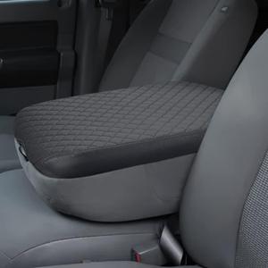 ISSYAUTO Center Console Cover Compatible with 2002-2012 Ram 1500 2500 3500 Jump Seat Console, Leather Armrest Lid Cover Arm Rest Covering for Car, Durable Middle Console Cover,Black