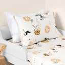 100% Cotton 210TC Salt Earth Kids Bedsheet,Twin Sheets Set for Toddler bed, 3 Piece Bedding Set Including Flat Sheet, Fitted Sheet, and Pillowcase, Themed Sheets for a Playful Kids Bed (Jungle Safari)