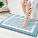 OLANLY Bathroom Rugs 30x20, Extra Soft and Absorbent Microfiber Bath Mat, Non-Slip, Machine Washable, Quick Dry Shaggy Bath Carpet, Suitable for Bathroom Floor, Tub, Shower (Medium, Light Blue)