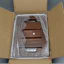 14" Teak Shower Stool, Waterproof Teak Shower Bench with Shelf & Handle for Bathroom, 300 Lbs Capacity, Brown Teak Color