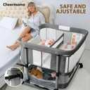 Twin Bassinet for 2 Babies, Double Bassinet for Twins, Rocking Bassinet with Wheels and Storage Basket, Full-Mesh Sides, 5-Height Adjustable, Portable and Stable Baby Crib (Standard Grey)