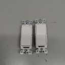 LIDER Lighted Decorator Switch, Residential Grade and UL Listed, Paddle Light Switch with Locator Light, Matte Finish Rocker Switch, Minimalist Design, 1-Pole, 3-Wire, 15A 120-277VAC, White, 2 Packs