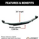 Lippert Replacement Leaf Spring for RV Trailer Suspension System - 26", 2,200-lb. Weight Capacity, Exact-Match Component Part - 72-78
