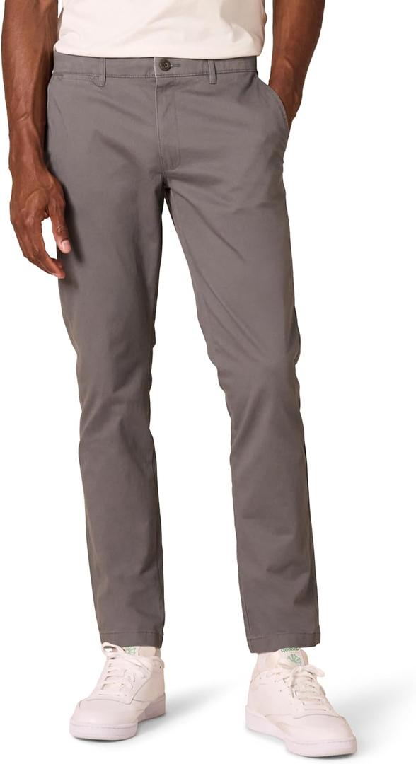 Amazon Essentials Men's Skinny-Fit Washed Comfort Stretch Chino Pant (Previously Goodthreads) (Gray)