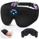 Voerou Sleep Headphones, 3D Bluetooth 5.4 Sleep Mask Wireless Eye Mask, Sleeping Mask with Bluetooth Headphones for Side Sleepers with Ultra-Thin Speakers, Perfect for Sleeping Travel Christmas Gifts (Light Black)