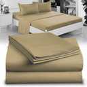 Twin XL 100% Microfiber Double Brushed Sheet Set - Extra-Soft & Wrinkle-Free - 15" Deep Pockets, 39" x 80" - Ideal for Dorms, Hospitals & Split King Beds - 3 PC Set (Twin XL, Taupe)
