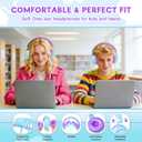 Olyre Kids Headphones, Toddler Headphones with Cord for School Plane Travel, Lightweight Stereo Wired Children Earphones with HD Microphone for Boys Girls for PC Cellphone Tablet(Icy Mint Blue/Purple)