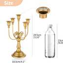 NUPTIO Gold Candelabras Candle Holder Set of 2 Metal Candelabra Centerpieces 5 Branches Candle Stick Stands Candleholder Fireplace Wedding Reception Antique Decorative Dinning Table Christmas